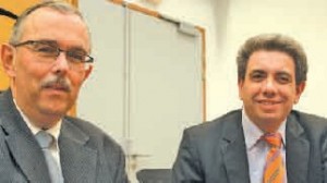 Pascal Jan, le président du Comité des banques de Meurthe-et-Moselle et David Verfaillie, responsable de l’action régionale à la Fédération bancaire française appellent les entreprises à se préparer à l’échéance Sepa au 1er février 2014.