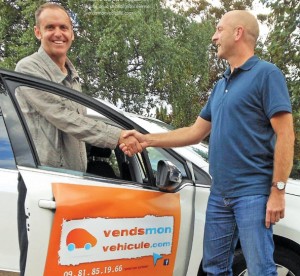 Frédéric Bienaimé (à gauche), pilote de la société nancéienne vendsmonvehicule.com : «Je suis une interface et l’unique interlocuteur.»
