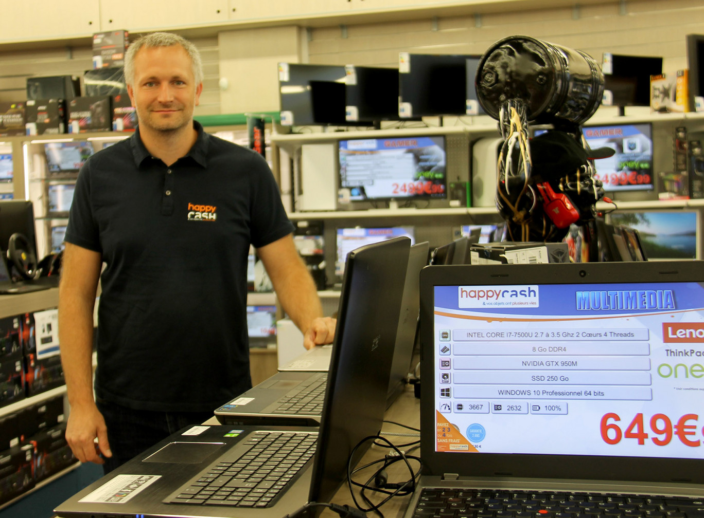 Mikaël Gaudel, franchisé Happy Cash, a ouvert son premier magasin en 2013 à Lunéville. Frouard est son septième établissement dans la région. 