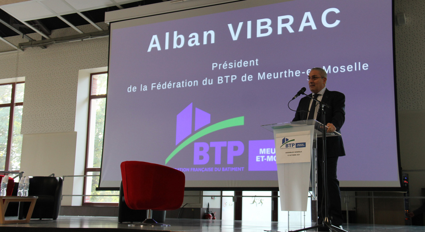 À l’occasion de l’assemblée générale de la Fédération du BTP 54, Alban Vibrac, son président, a affiché un optimisme mesuré face aux problématiques rencontrées et liées à la hausse des prix des matériaux et des difficultés de recrutement.