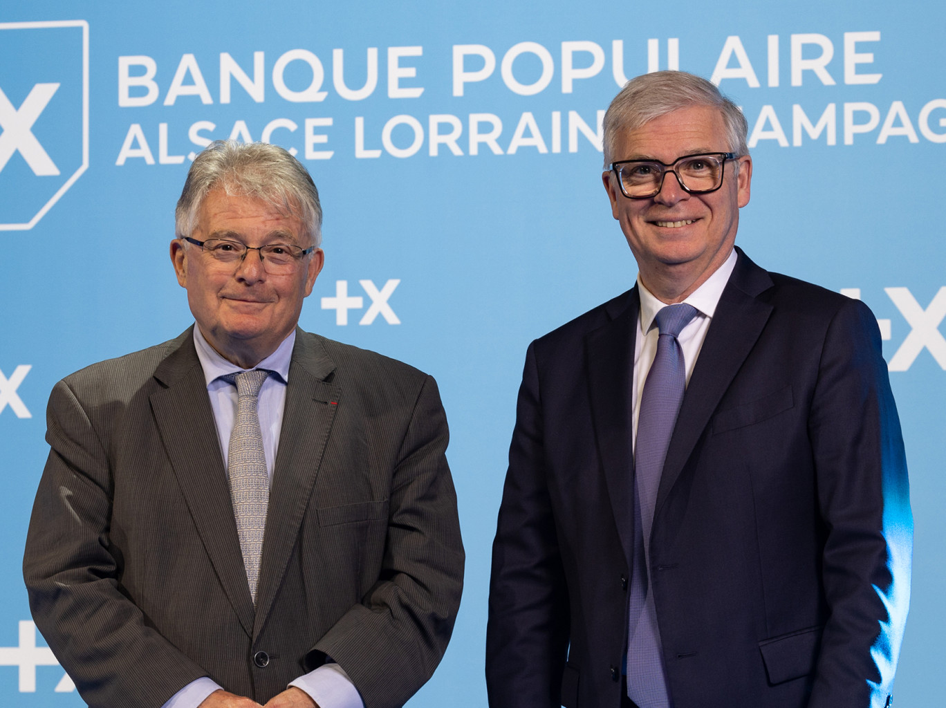 Thierry Cahn et Dominique Garnier, respectivement président du conseil d’administration et directeur général de la Banque Populaire Alsace Lorraine Champagne.  