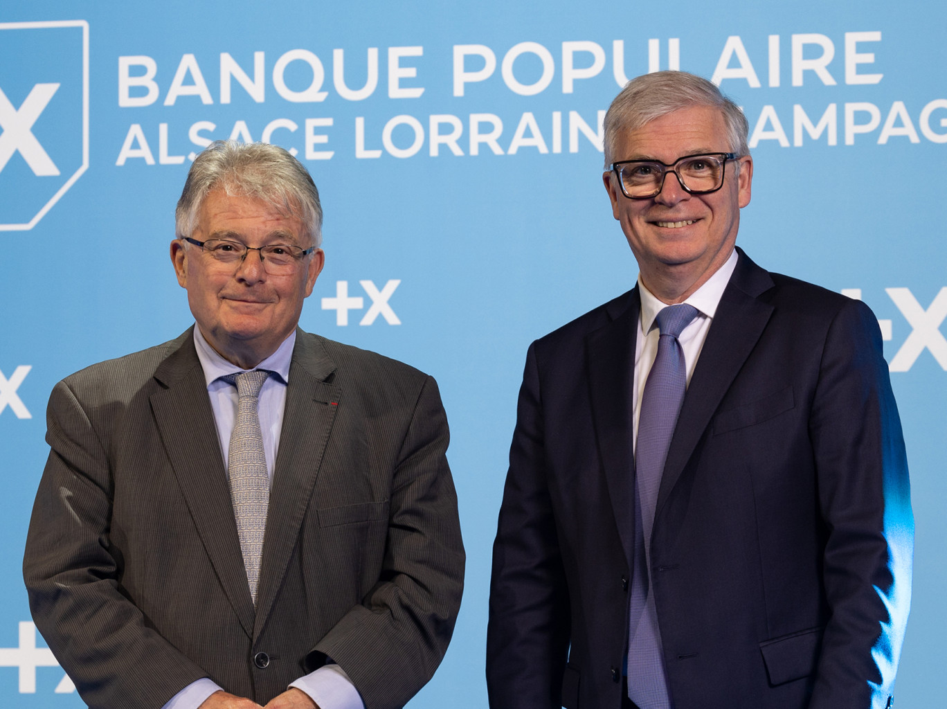 Thierry Cahn et Dominique Garnier, respectivement président du conseil d’administration et directeur général de la Banque Populaire Alsace Lorraine Champagne.