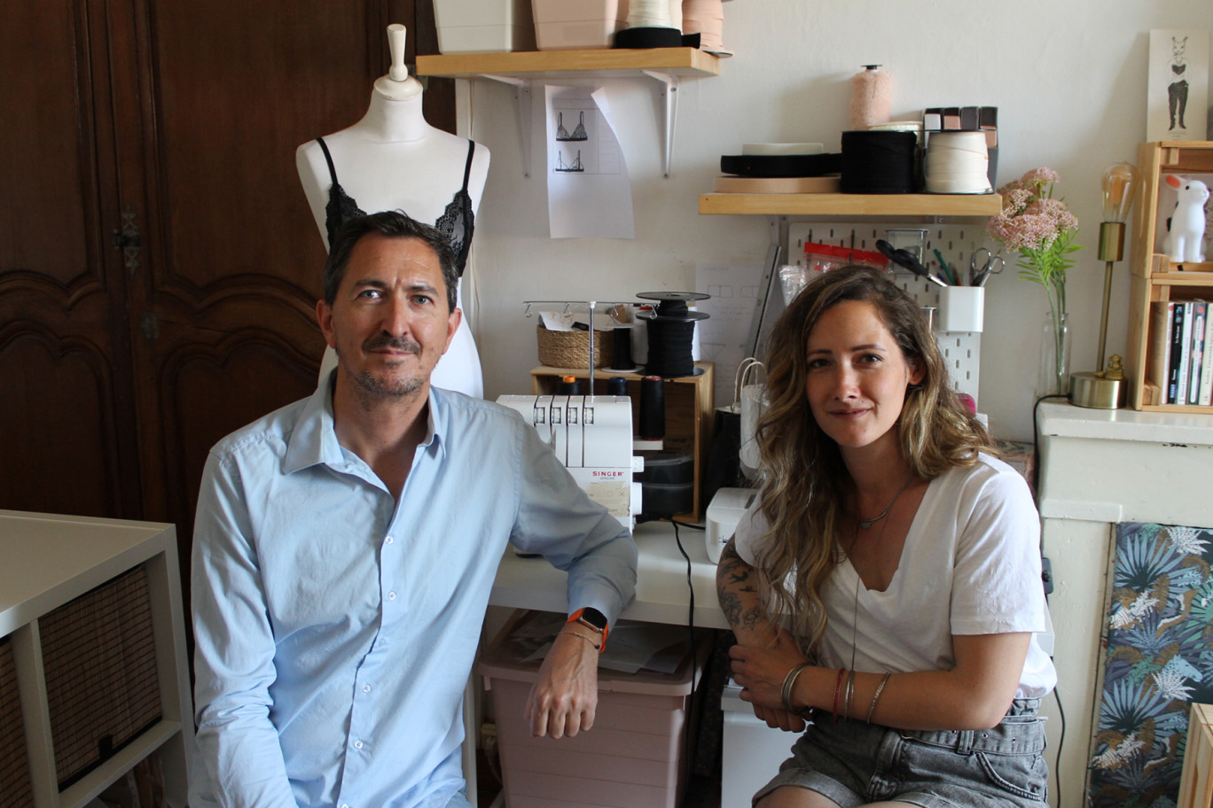 Agathe Vigoureux, la créatrice de Müe1984 et son associé François Massuy affichent une nouvelle approche de la lingerie féminine.
