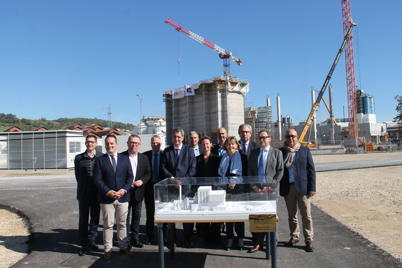 La pose symbolique de la première pierre de la chaufferie CSR de Dombasle Énergie sur le site dombaslois du chimiste Solvay s’est déroulée le 5 octobre dernier.