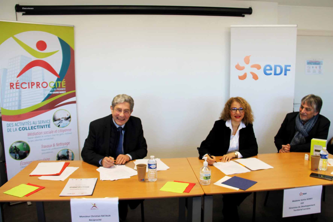 Christian Rataux, président de Réciprocité et Samia Henry, la directrice du développement territorial d’EDF Lorraine, viennent de renouveler leur partenariat pour lutter contre la précarité énergétique. 