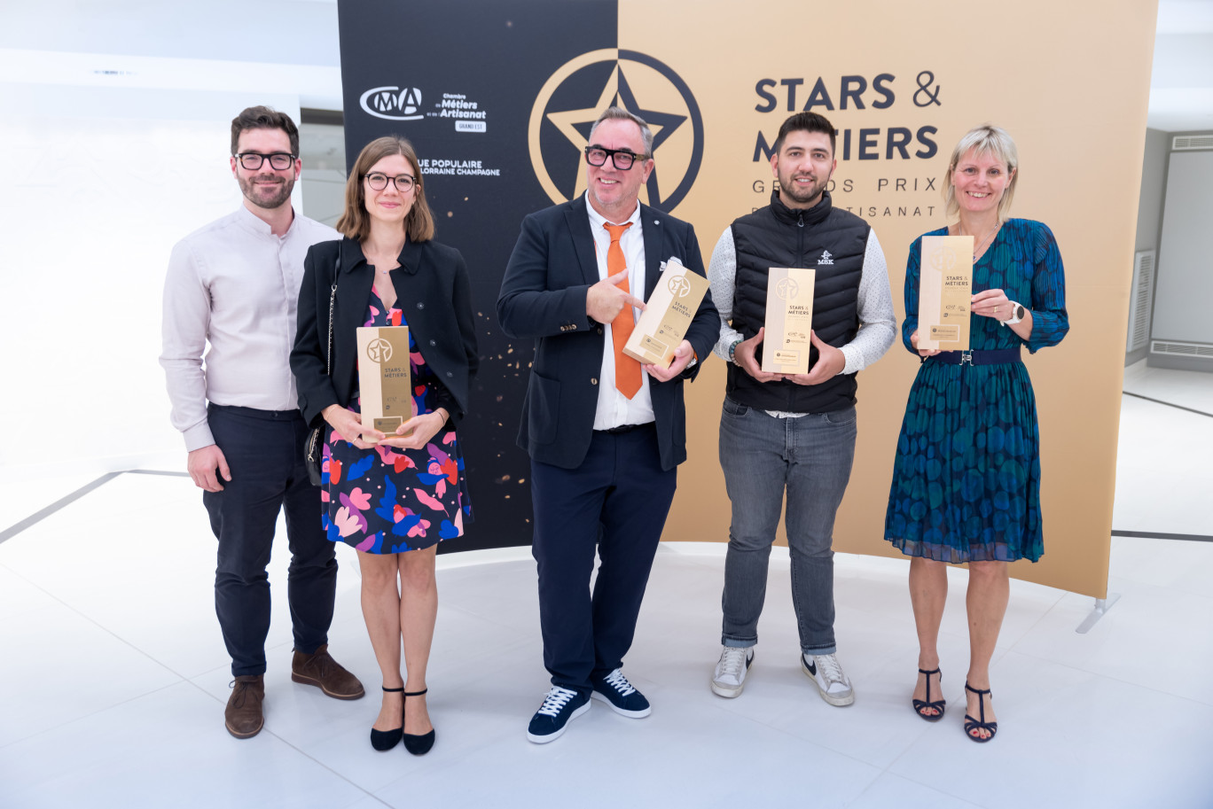 Terra Chocolata, Flore & Zephyr, MSK-Métallerie Serrurerie Kopko et La Maison de la Mirabelles. Le quarté gagnant de l’édition 2023 du prix Stars & Métiers, grand prix de l’artisanat dans la région.