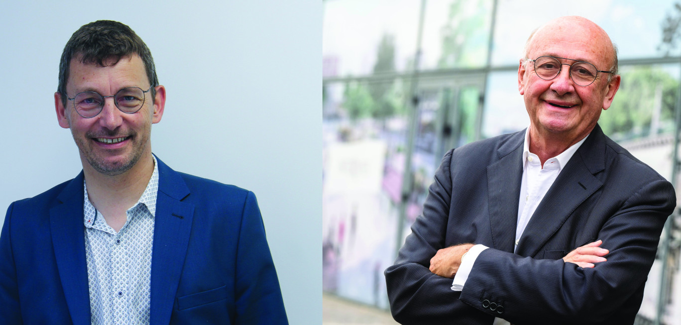 © Didier Depoorter. Christophe Jeandel, président de Sogec et Michel Martin, président d’Orcom, entendent faire jouer la carte des synergies pour proposer un parcours d’accompagnement à 360° de leurs clients.