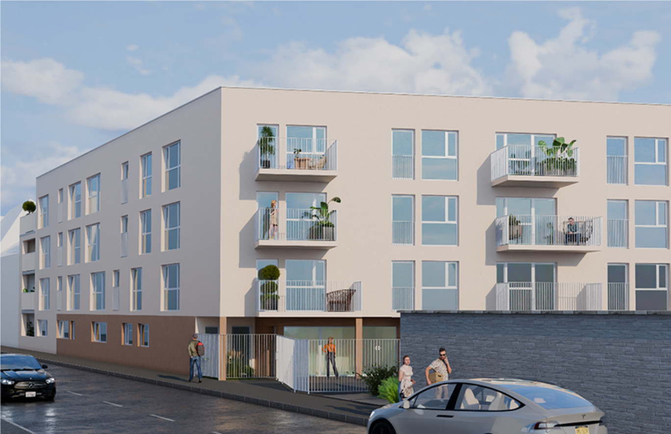 © Linkcity. L’ancienne friche commerciale longovicienne, ayant accueilli Aldi sur près de 3 000 m², fait l’objet d’une requalification en une cinquantaine de logements.