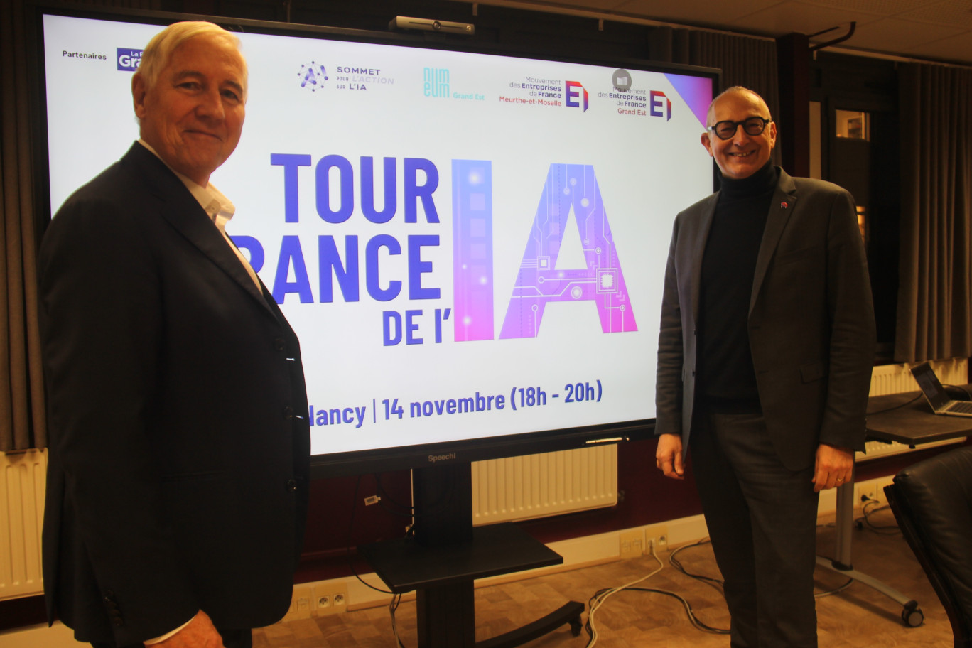 Gilles Caumont, le président du Medef de Meurthe-et-Moselle et Alexandre Farro, président du Medef Grand Est, appellent les entreprises à s’approprier l’IA pour assurer la compétitivité de demain.