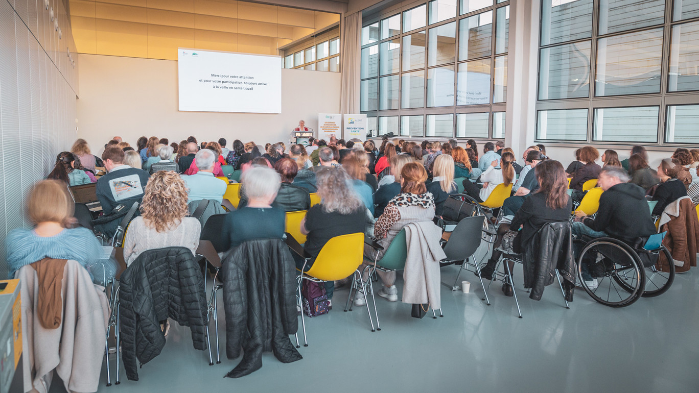© Johann Marin-Thiery. Une centaine de professionnels de santé au travail étaient réunis, le 3 avril au centre de congrès Prouvé de Nancy, pour la journée régionale du réseau Evrest en lien avec l’ALSMT.
