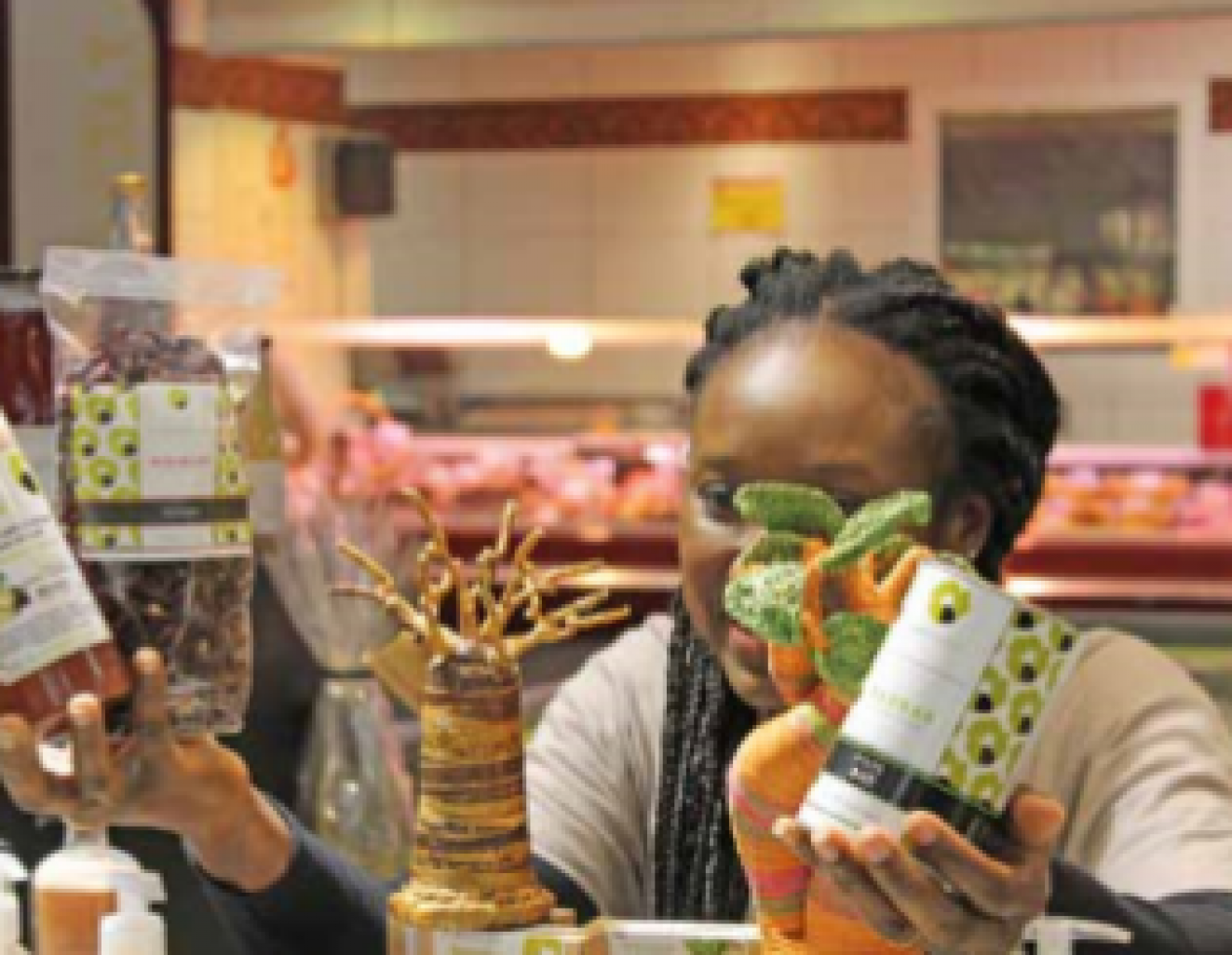 Nadia Cario, fondatrice de Biomansôa, au marché couvert de Nancy.