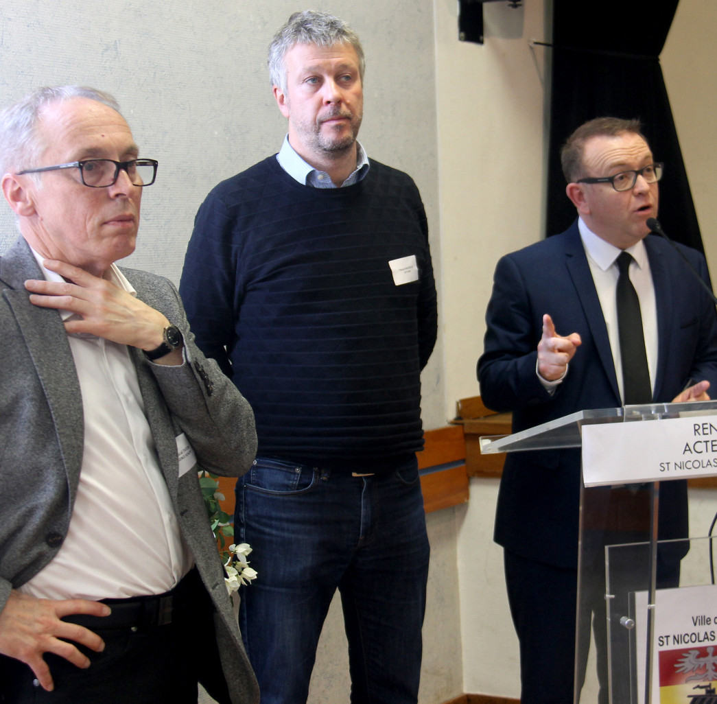 Pascal Taton, directeur de Scalen, Pascal Baudelet de chez De Vlier Retail Development et Luc Binsinger, le maire de Saint-Nicolas-de-Port ont fait le point sur le futur parc commercial Frunshopping.