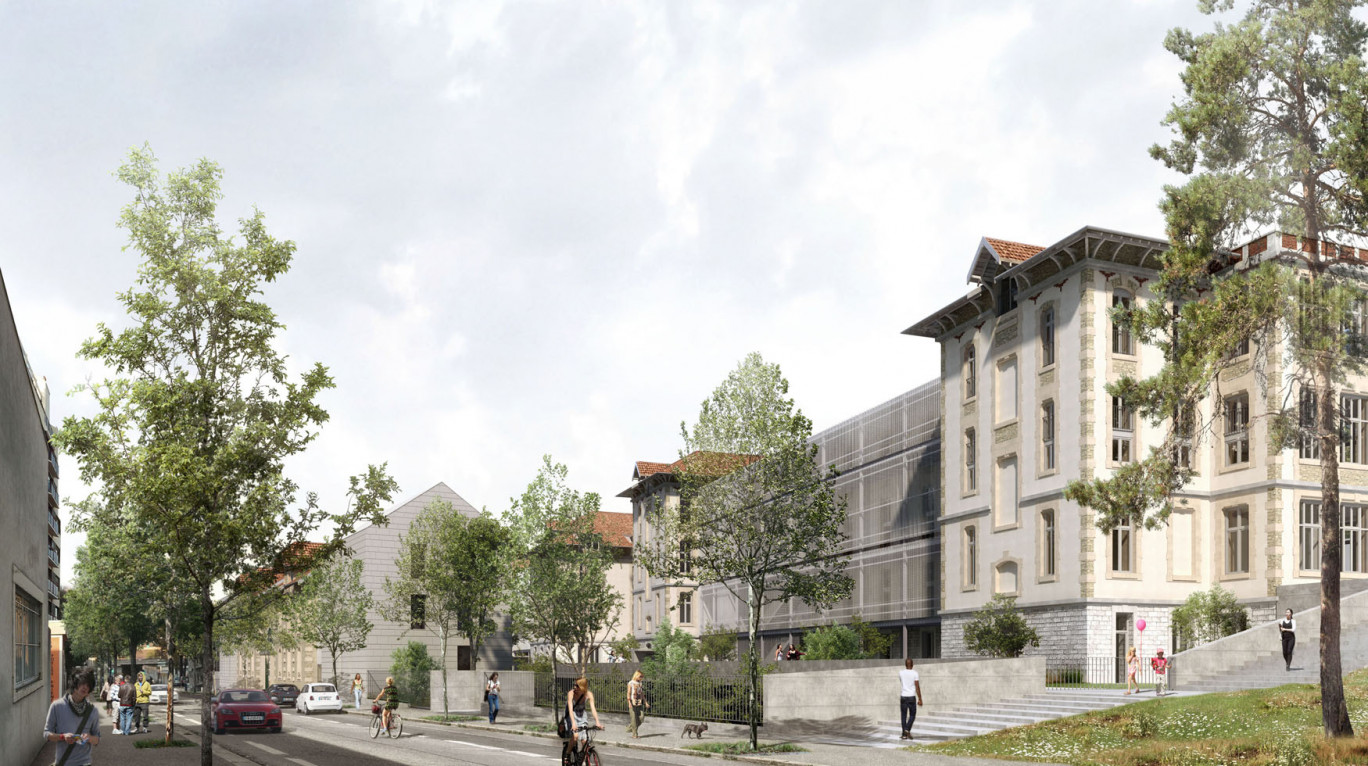 Redémarrage du chantier de réhabilitation en logements des anciens hôpitaux Villemin Maringer Fournier à Nancy. 