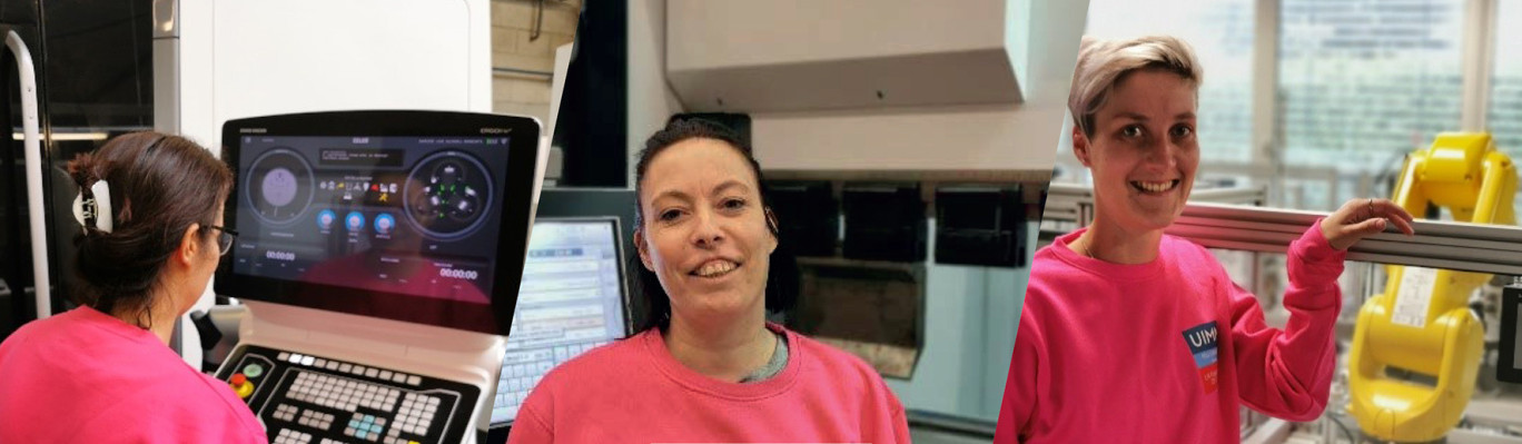 Karima, Chrystelle et Aurore, trois femmes en formation au Pôle Formation UIMM Lorraine, qui a dit que les métiers de la métallurgie n’étaient pas destinés aux filles ?