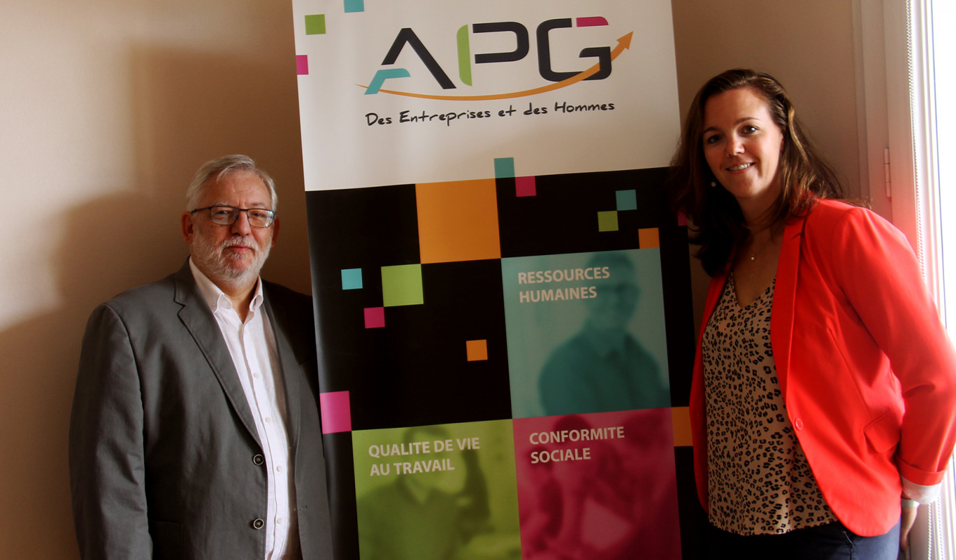 Philippe Boyon et Anaïs Aubry, respectivement dirigeant et responsable du développement du cabinet de conseil et organisme de formation APG.