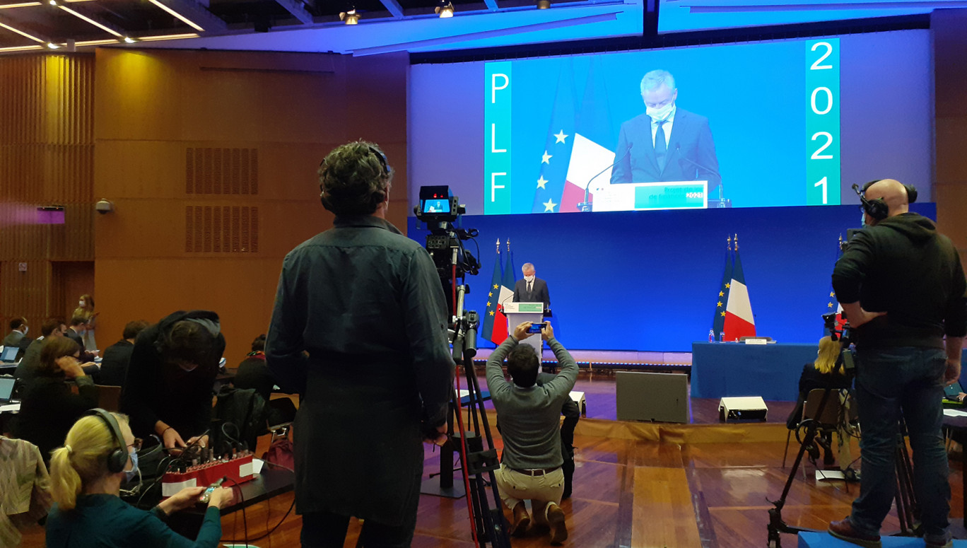 © : Anne Daubrée pour DSI 
Le 28 septembre, à Bercy, Bruno Le Maire, ministre de l’Économie présentait le PLF 2021, projet de loi de Finances, qui inclut le plan de relance.
