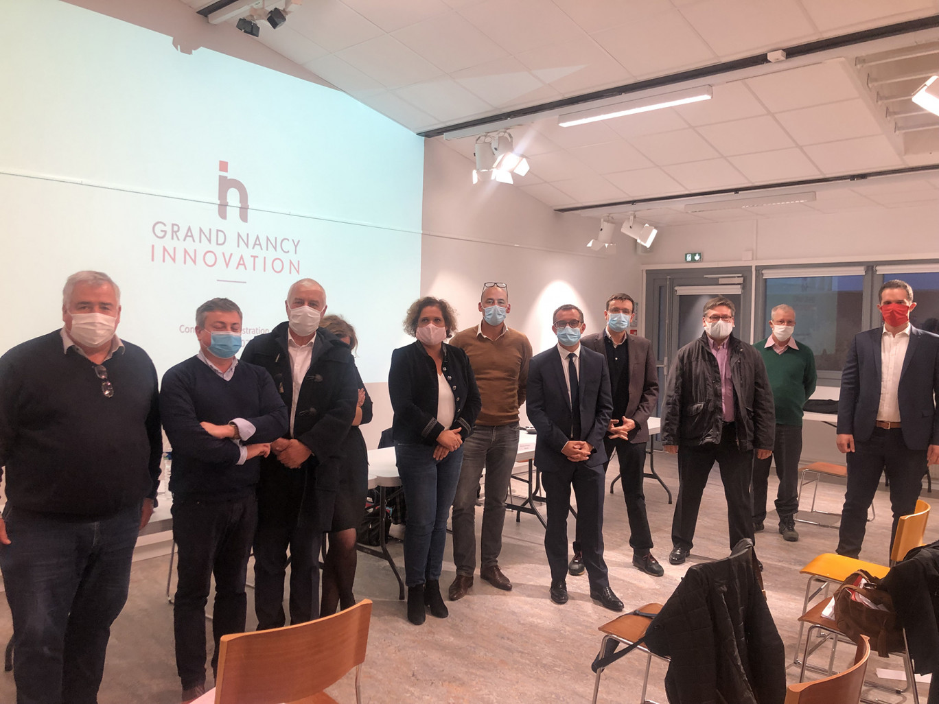Christophe Choserot (avec la cravate), vice-président de la Métropole du Grand Nancy en charge de l’innovation vient d’être élu président de Grand Nancy Innovation. 