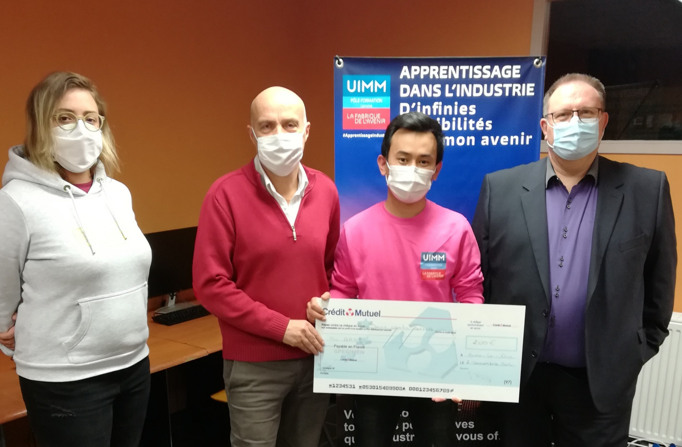 Le Crédit Mutuel récompense un apprenti de l’UIMM Lorraine de Bar-le-Duc